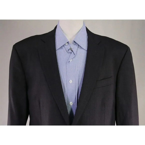 Brooks Brothers Madison Solid Charcoal Gray 2-Btn Wool Blazer Made in USA 43L - Picture 3 of 9